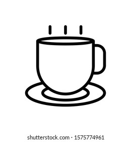 coffee cup outline icon. vector illustration. Isolated on white background.