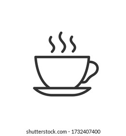 Coffee cup outline icon. Vector Illustration.