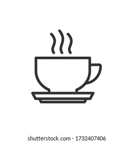 Coffee cup outline icon. Vector Illustration.