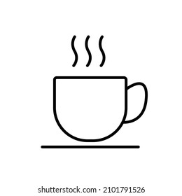 Coffee cup outline icon vector illustration on white background.