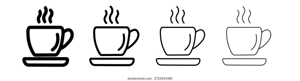 Coffee cup outline Icon. Vector illustration