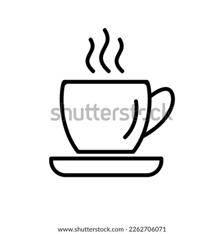Coffee cup outline Icon. Vector illustration