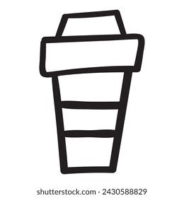 Coffee cup. Outline isolated icon. Vector illustration on white background.