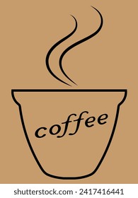 Coffee cup outline poster vector image