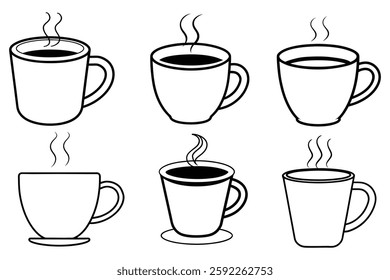 Coffee Cup Outline Template Icon Design