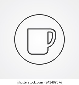 coffee cup outline thin symbol, dark on white background, logo editable, creative template 