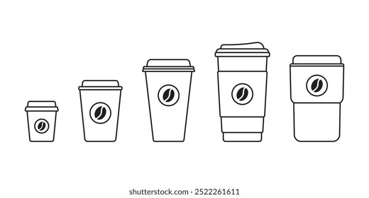 coffee cup outline vector design illustration isolated white background