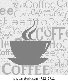 Coffee cup over coffee newspaper background  Vector illustration