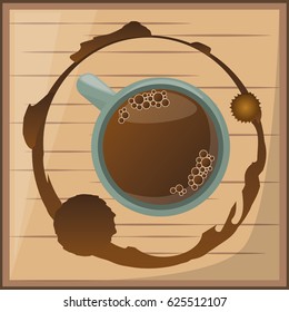coffee cup over wooden desgin