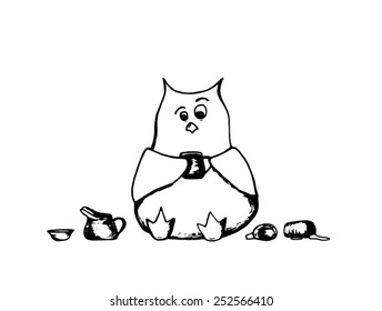 coffee cup owl
