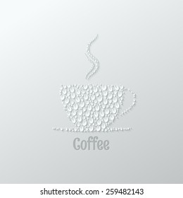 coffee cup paper cut background