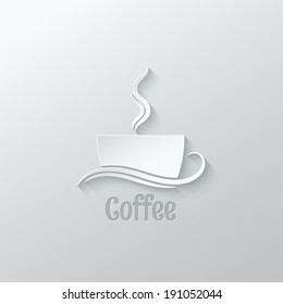 coffee cup paper cut design background