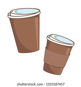 Coffee cup. Paper coffee cup to go.