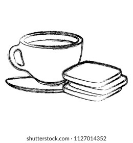 coffee cup with pastry product