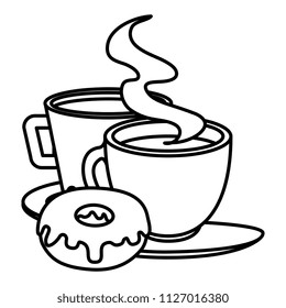 coffee cup with pastry product