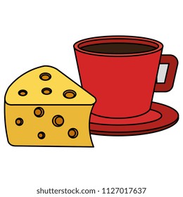 coffee cup with pastry product