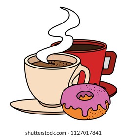 coffee cup with pastry product