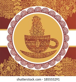 Coffee cup pattern background vector illustration