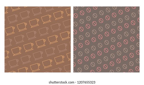 Coffee Cup Pattern Bean Texture Minimal Background