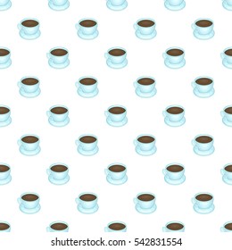 Coffee cup pattern. Cartoon illustration of coffee cup vector pattern for web