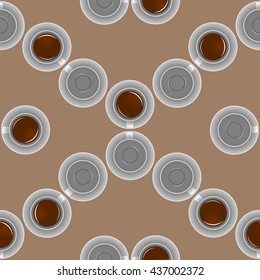 Coffee cup pattern. Cute background with cup. Coffee collection.