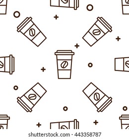 Coffee cup pattern. Doodle set . Vector illustration, EPS 10