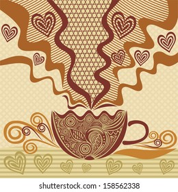 Coffee cup pattern vector illustration