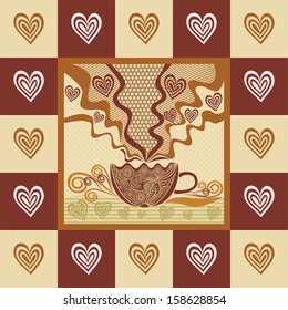 Coffee cup pattern vector illustration