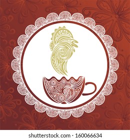 Coffee cup pattern vector illustration