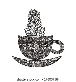 Coffee cup pattern vector illustration