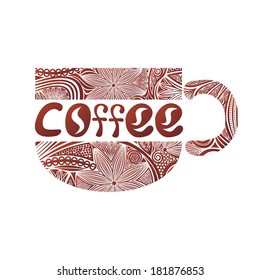 Coffee cup pattern vector illustration