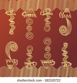 Coffee cup pattern vector illustration