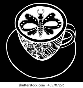 Coffee cup pattern vector illustration