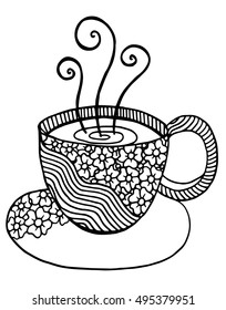 Coffee cup pattern vector illustration