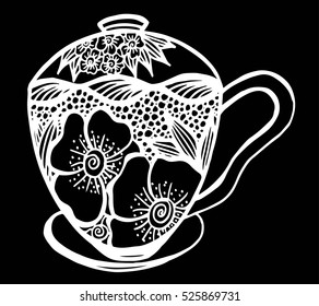 Coffee cup pattern vector illustration