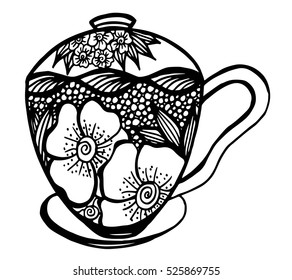 Coffee cup pattern vector illustration