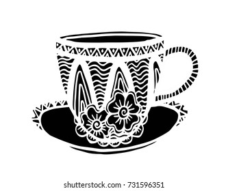 Coffee cup pattern vector illustration