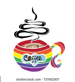 Coffee cup pattern vector illustration