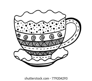 Coffee cup pattern vector illustration