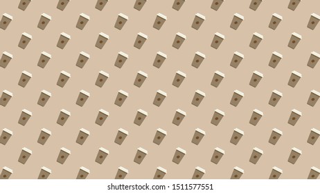 Coffee cup pattern wallpaper. 