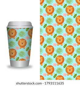 Copa De Café Con Plantilla De Patrones.