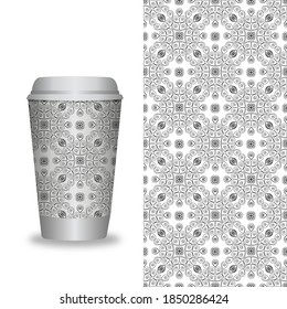 Coffee Cup With Patterns Template.