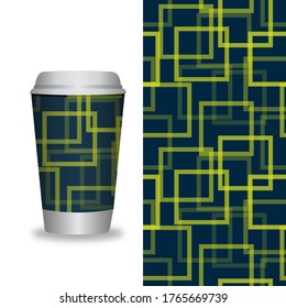 Coffee Cup With Patterns Template : Vector Illustration. Vector illustration