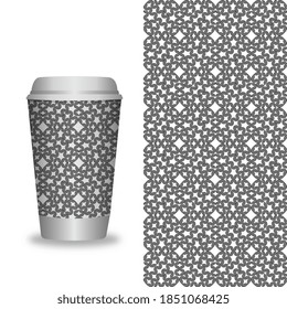 Coffee Cup With Patterns Template. Vector Illustration. 