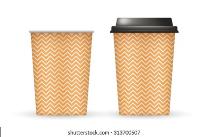 Coffee Cup With Patterns Template : Vector Illustration