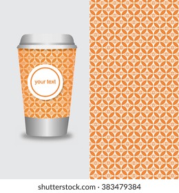 Coffee Cup With Patterns Template : Vector Illustration