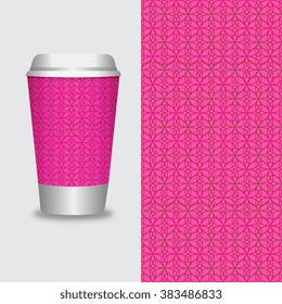 Coffee Cup With Patterns Template : Vector Illustration