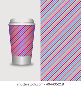 Coffee Cup With Patterns Template : Vector Illustration