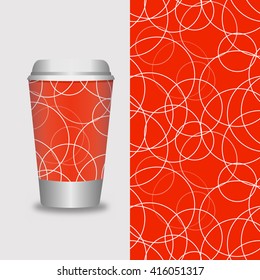 Coffee Cup With Patterns Template : Vector Illustration