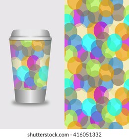 Coffee Cup With Patterns Template : Vector Illustration